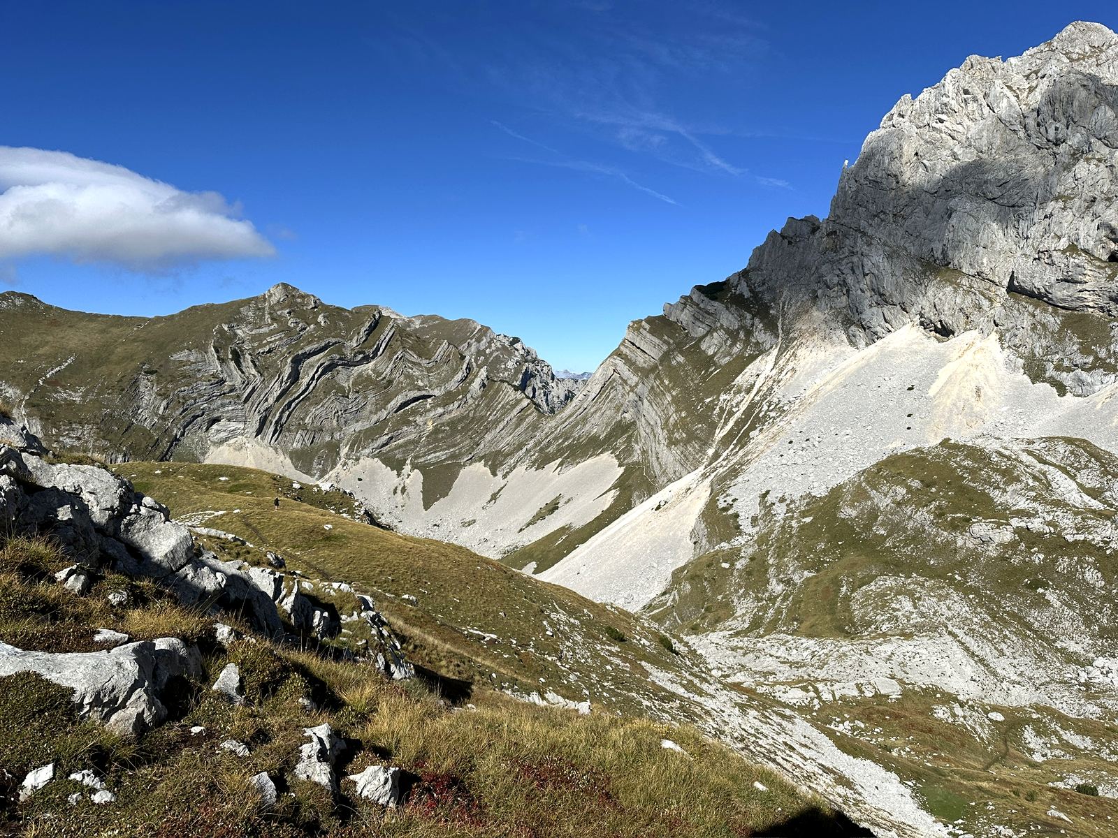 Jagged limestone peaks above an alpine valley in the Durmitor region