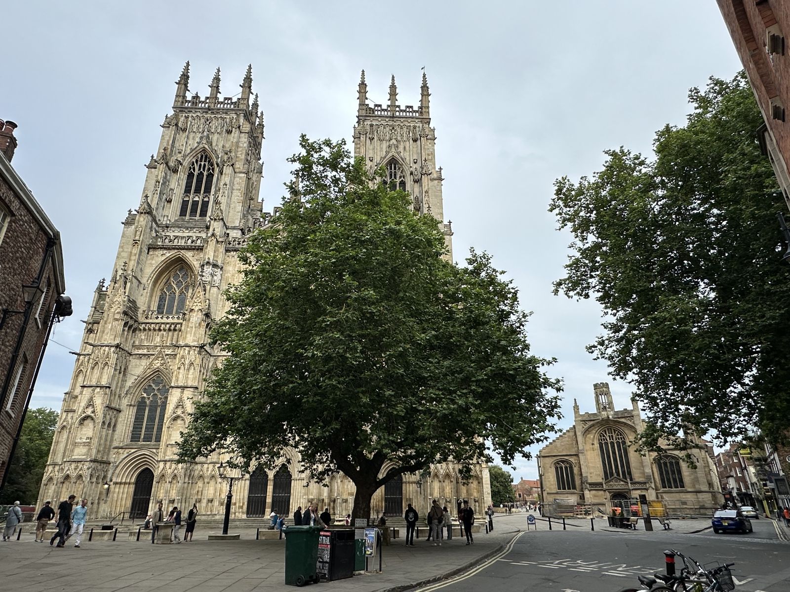 York Minster's west front above Minster Yard